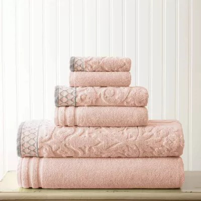 Pacific Coast Textiles Jacquard Solid 6pc. Bath Towel Set JCPenney