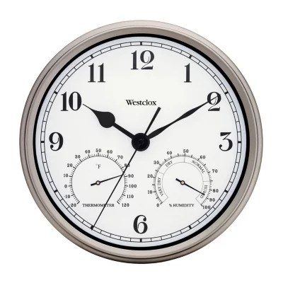 Westclox 12" Indoor And Outdoor Wall Clock 49832, Color Silver JCPenney