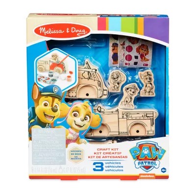 Melissa & Doug Paw Patrol Wooden Craft Kit Vehicles 3pc. Paw Patrol
