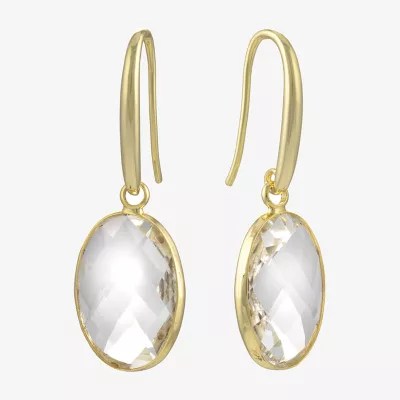 Sparkle Allure Crystal 14K Gold Over Brass Oval Drop Earrings JCPenney
