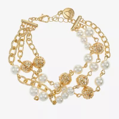 Liz Claiborne Layered Strand Bracelets, Color Gold JCPenney