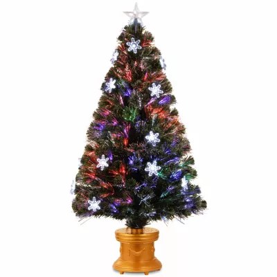 National Tree Co. 4 Foot Fireworks Snowflake PreLit Christmas Tree, Color Green JCPenney