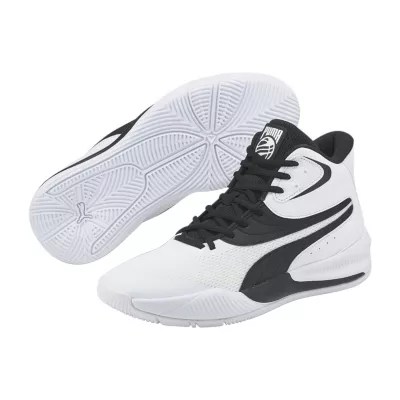 PUMA Triple Mid Mens Basketball Shoes, Color White Black JCPenney