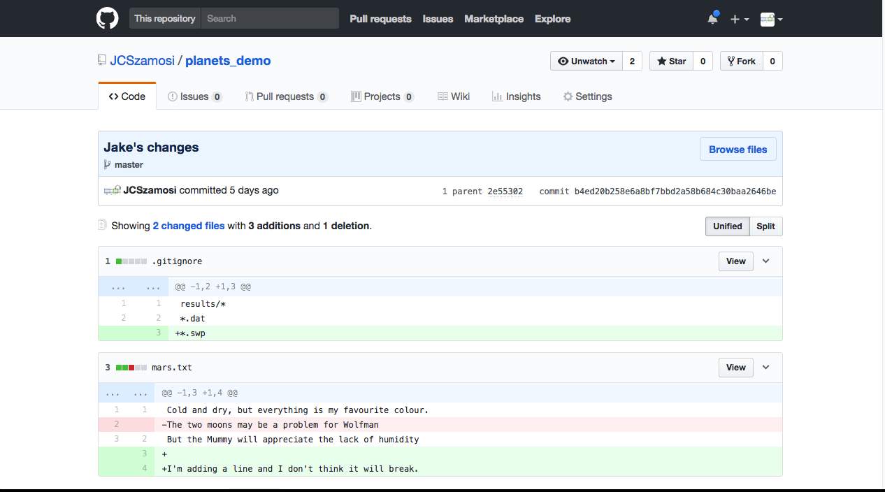 Version Control with Git Exploring History