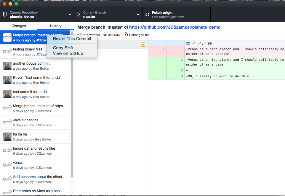 Version Control with Git Exploring History
