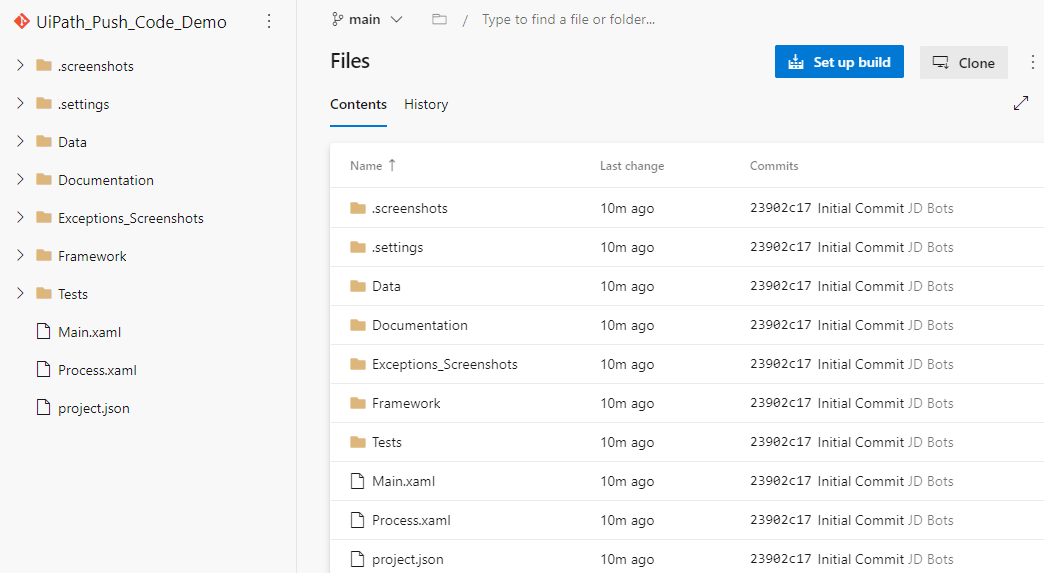 Push your Code to Azure DevOps Repository from UiPath Studio JD Bots