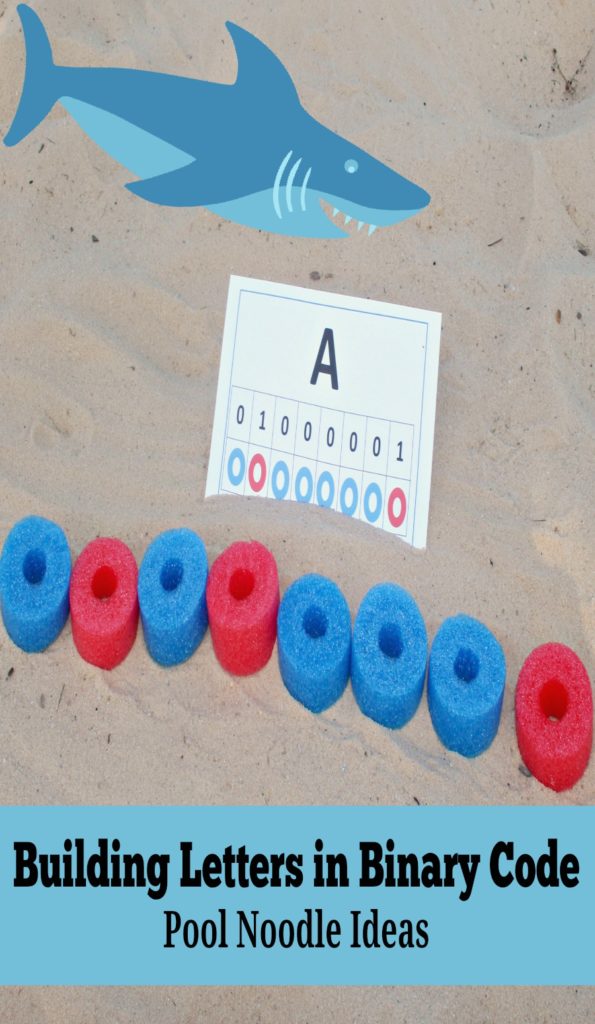 Pool Noodle Ideas Building Letters in Binary Code