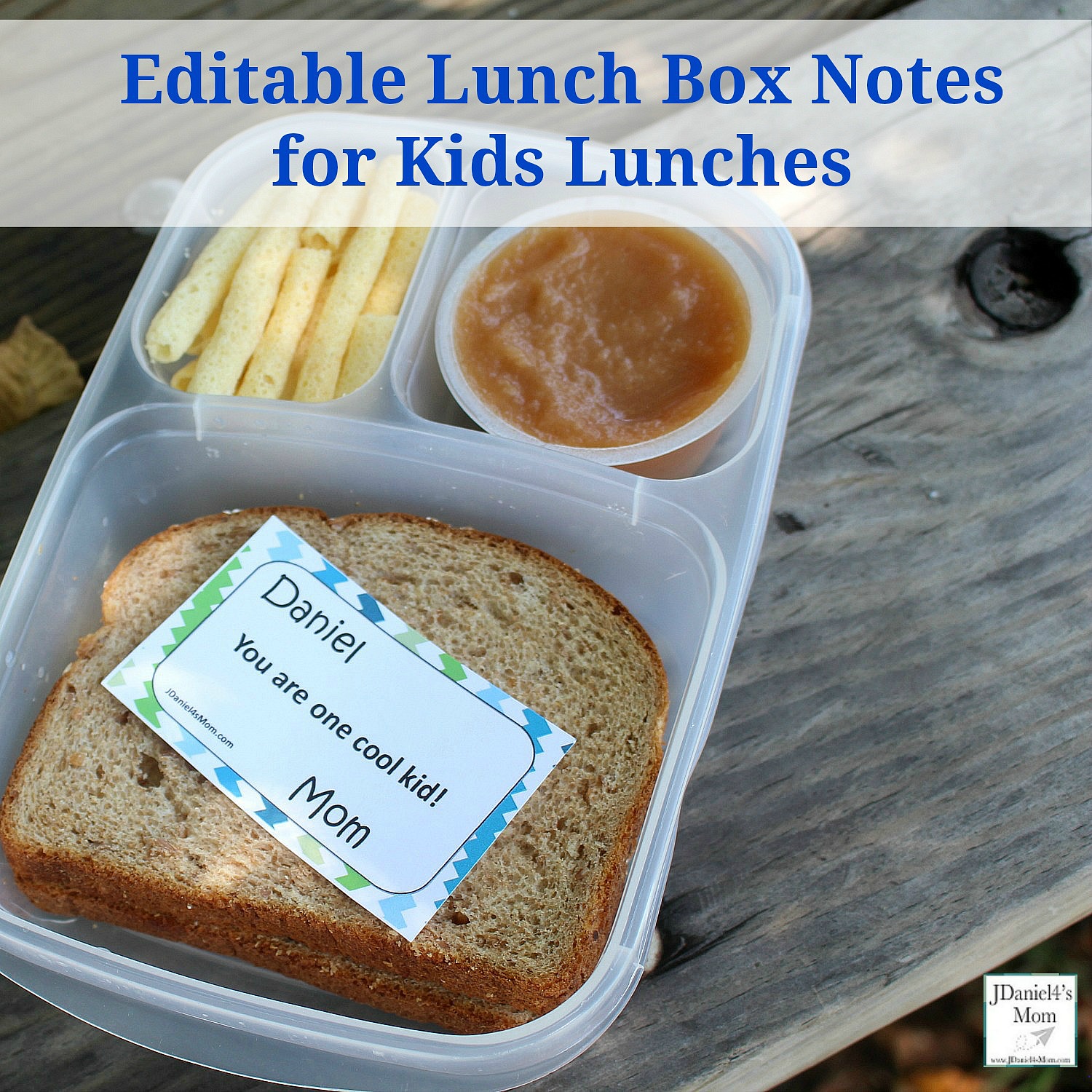 Editable Lunch Box Notes for Kids Lunches