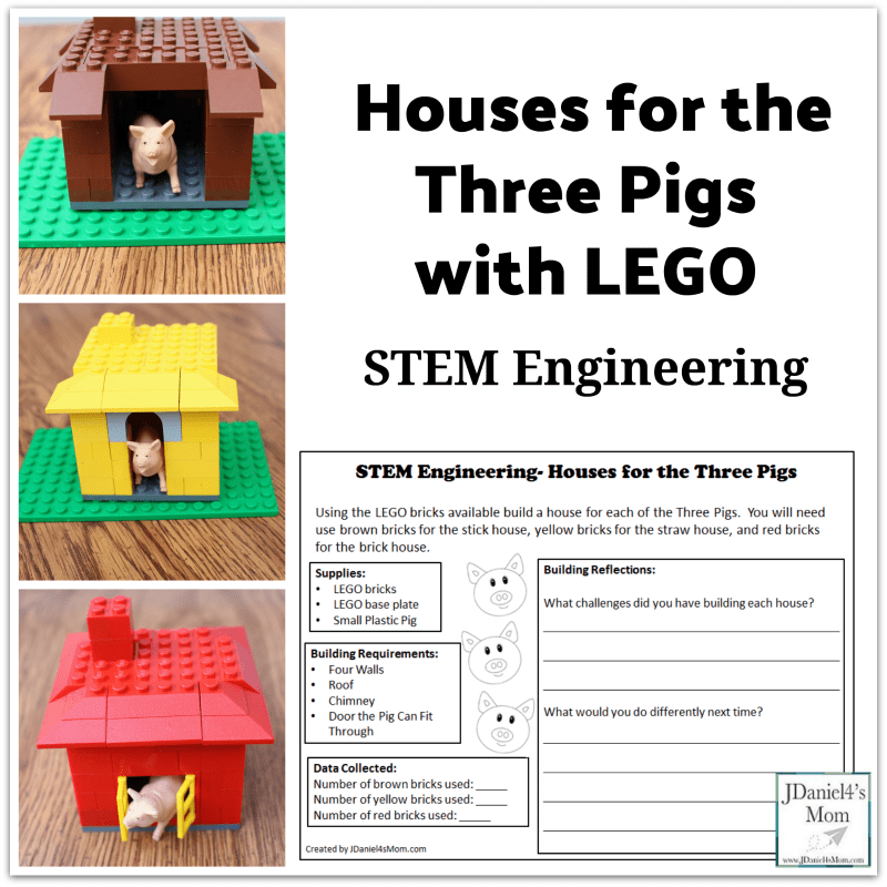 STEM Engineering Houses for the Three Pigs with LEGO