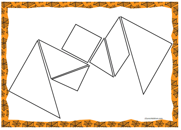 Printable Halloween Tangrams Puzzle Pieces Woo! Jr. Kids.