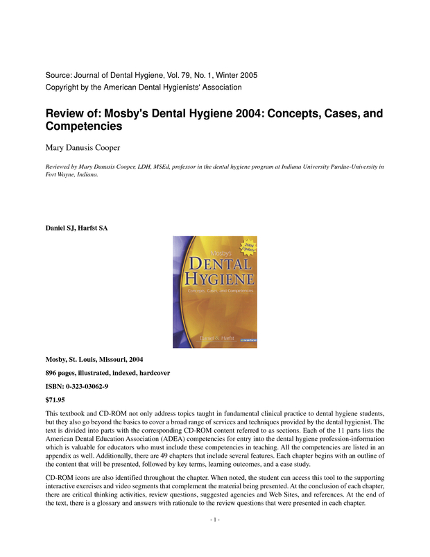 Review of Dentistry for the Child and Adolescent Journal of Dental