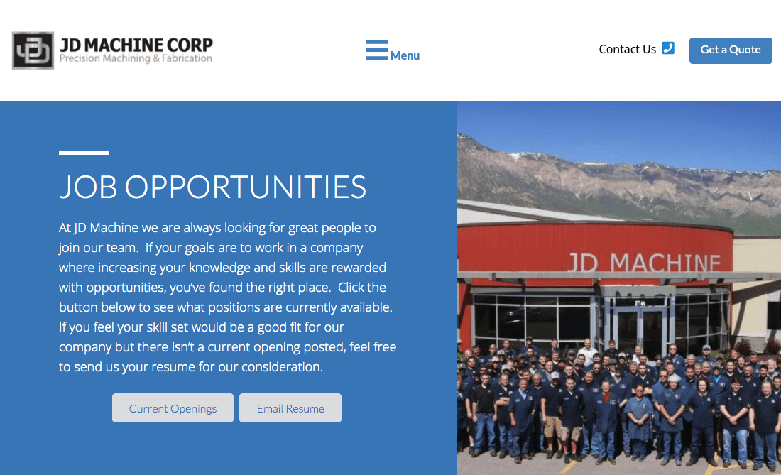 Job Listings JD Machine Jobs