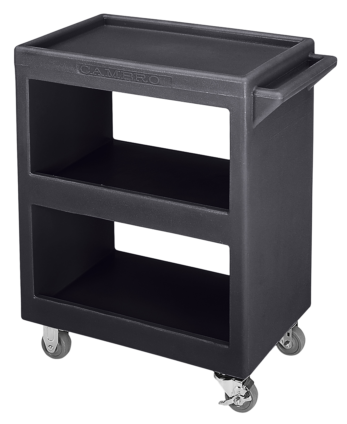 3 Tier Cart 1 piece Molded Polyethylene w/ Open Shelves JDM Lab