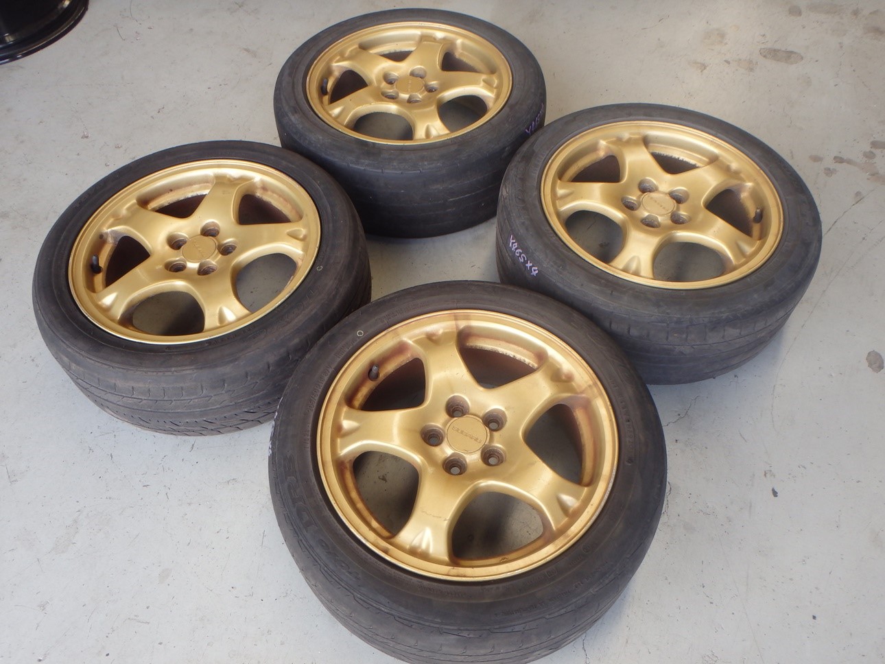16" x 7" +53 5x100 Subaru Impreza WRX GC8 GF8 STi Gold Wheels Rims eBay