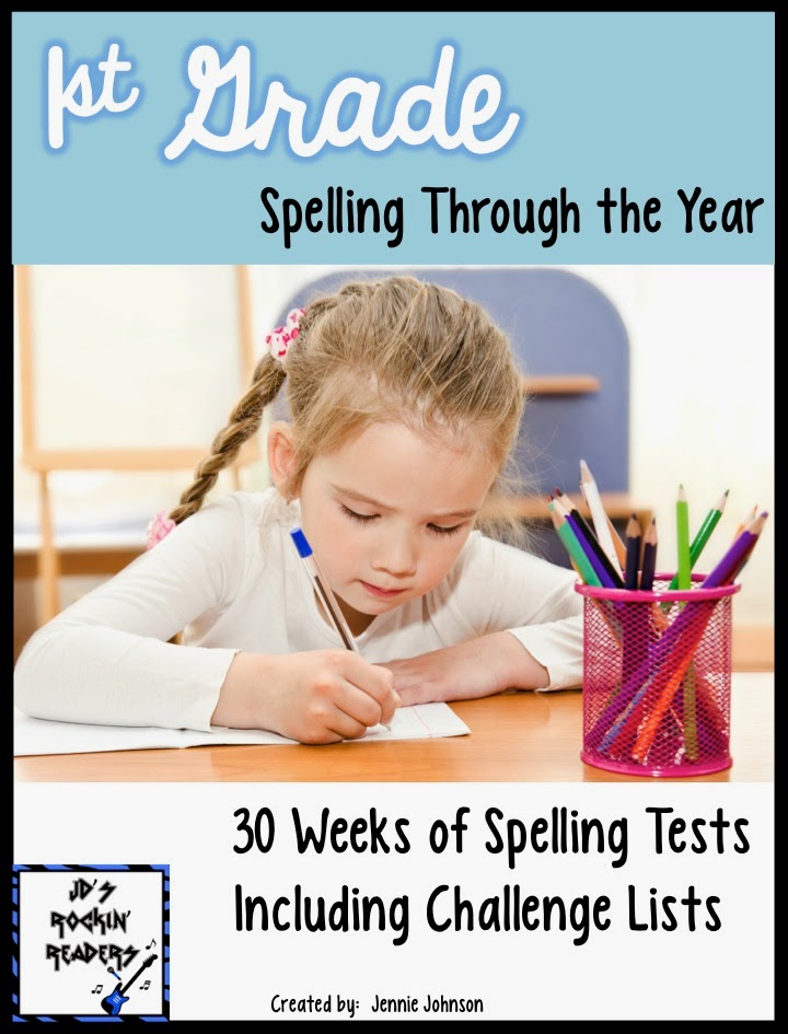 1st Grade Spelling Through the Year! - JD's Rockin' Readers