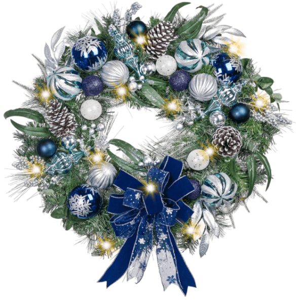 Valery Madelyn PreLit 30 inch Winter Wishes Blue Silver Christmas