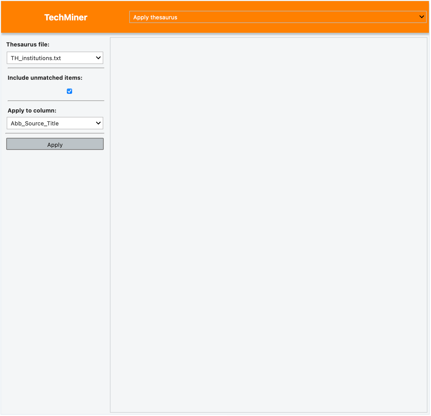 Apply thesaurus — TechMiner A Package for Bibliographical Analysis