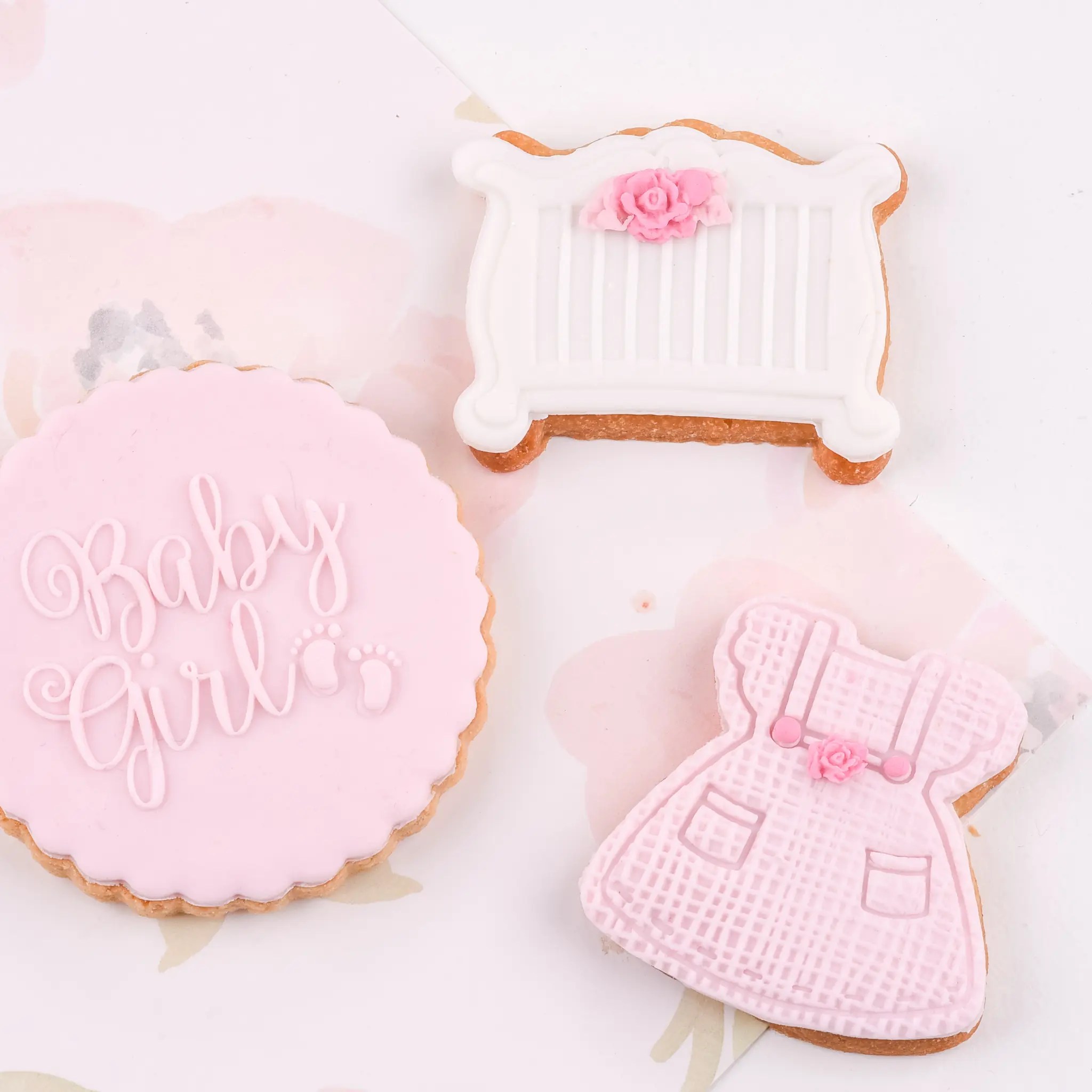 Baby Girl Set Decorated Sugar Cookies Cakes