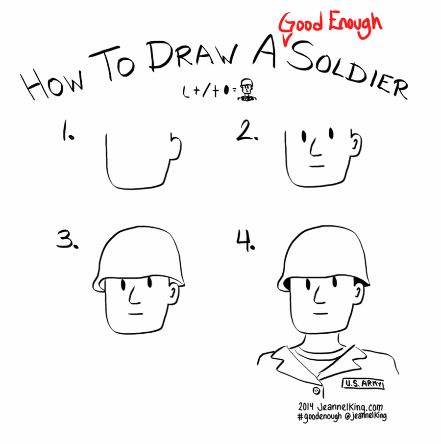 How to draw a Good Enough soldier