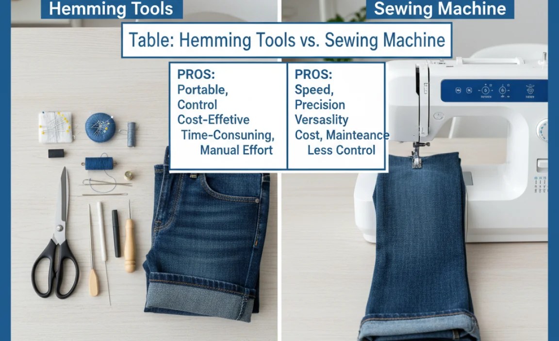 Table: Hemming Tools vs. Sewing Machine