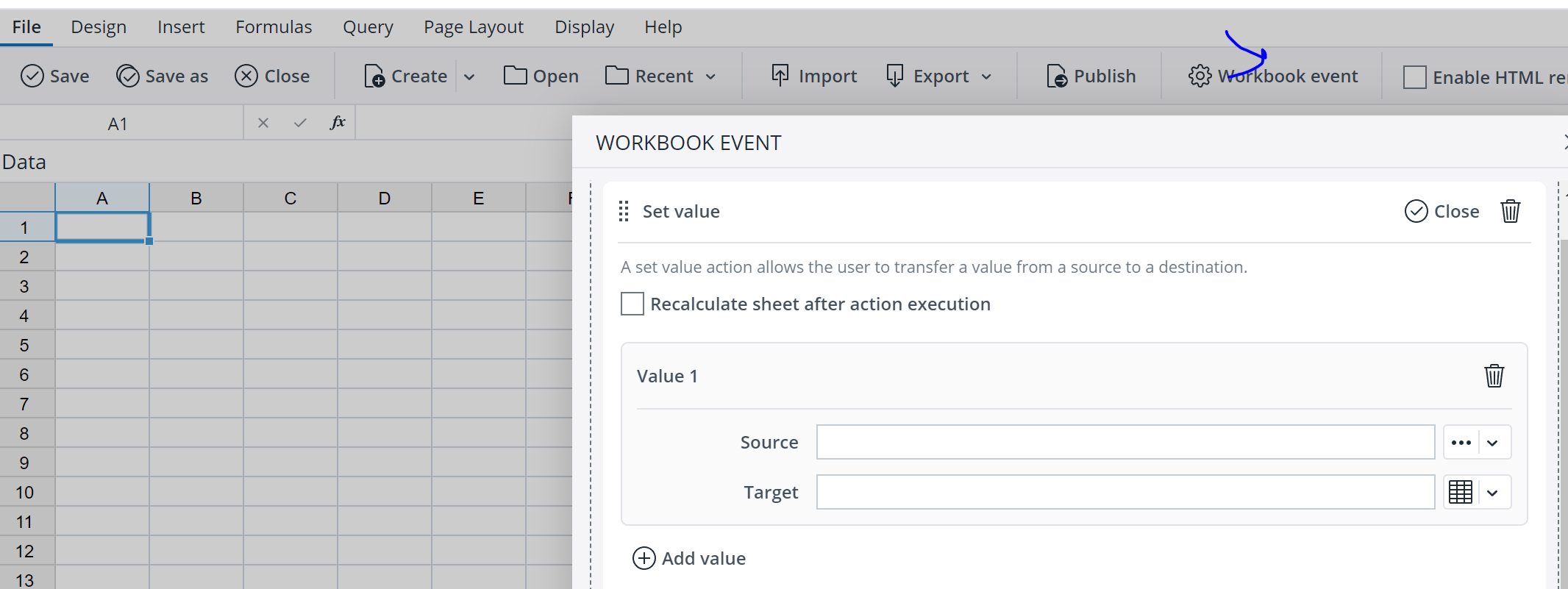 Worksheet Variables, Initialization Spreadsheet Jedox for beginners