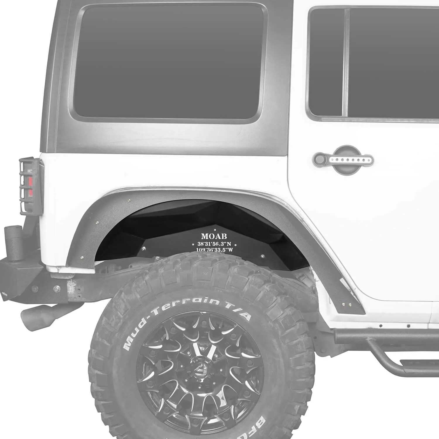 Jeep Wrangler JK JKU Rear MOAB Inner Fender Liners Black Steel JEEP N