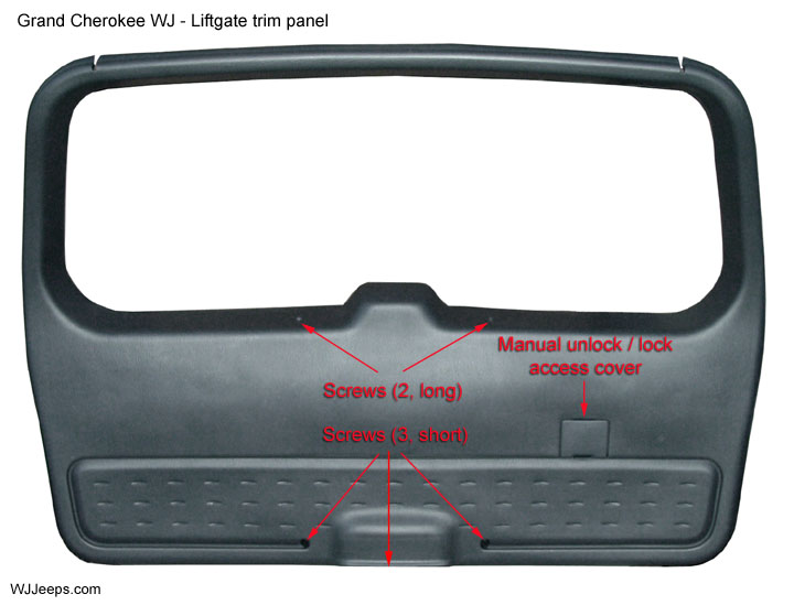 Jeep Wj Grand Cherokee Liftgate Trim And Components | Jeepspecs.com