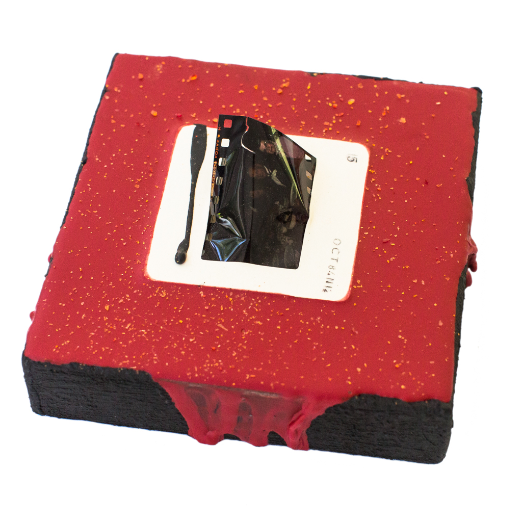 Cradled Wood Panel - Encaustic - 35mm Slide - Glass - 4x4x1 inches - 2016