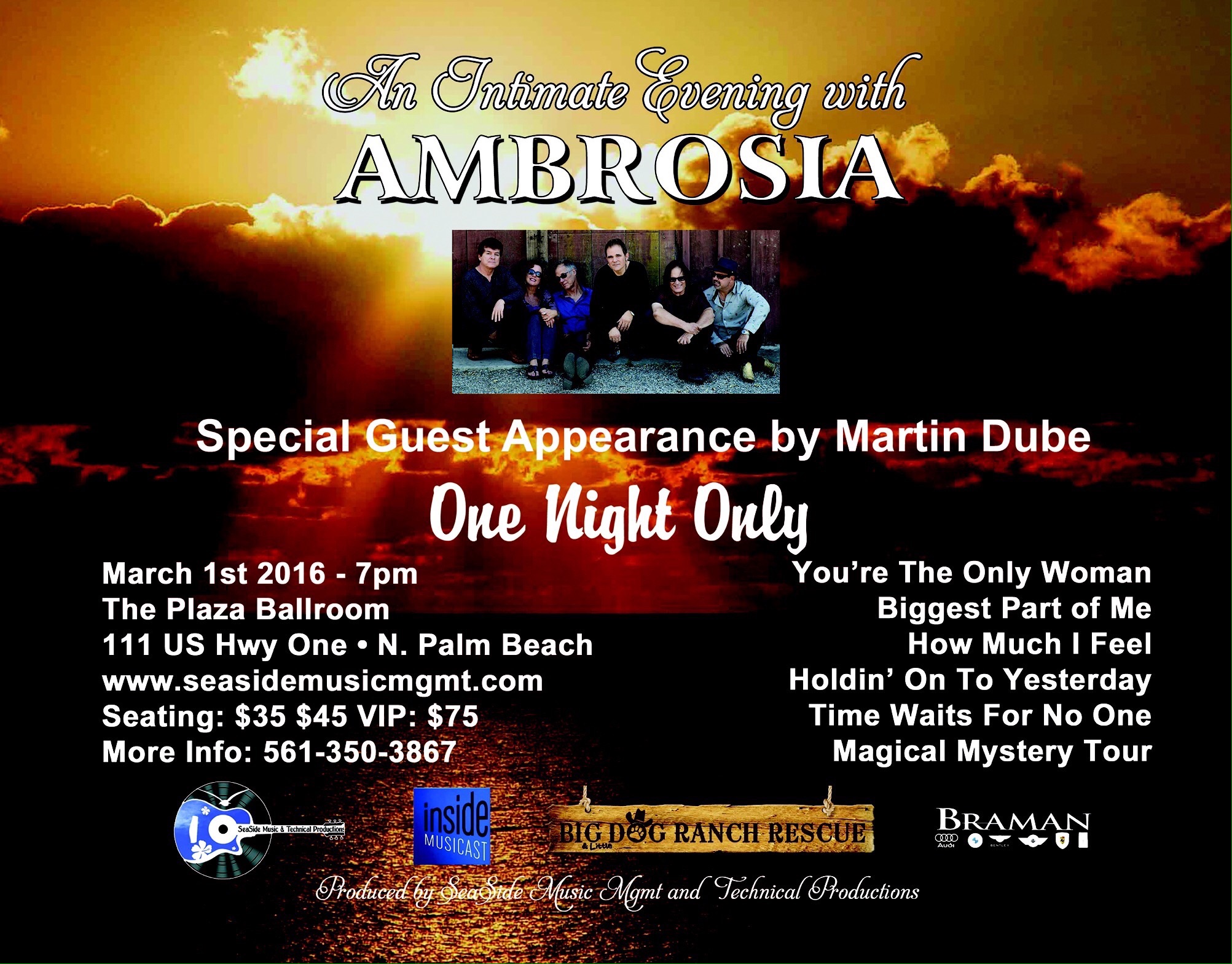 Win 2 Tickets To An Intimate Evening with AMBROSIA Special Guest Appearance by Martin Dube