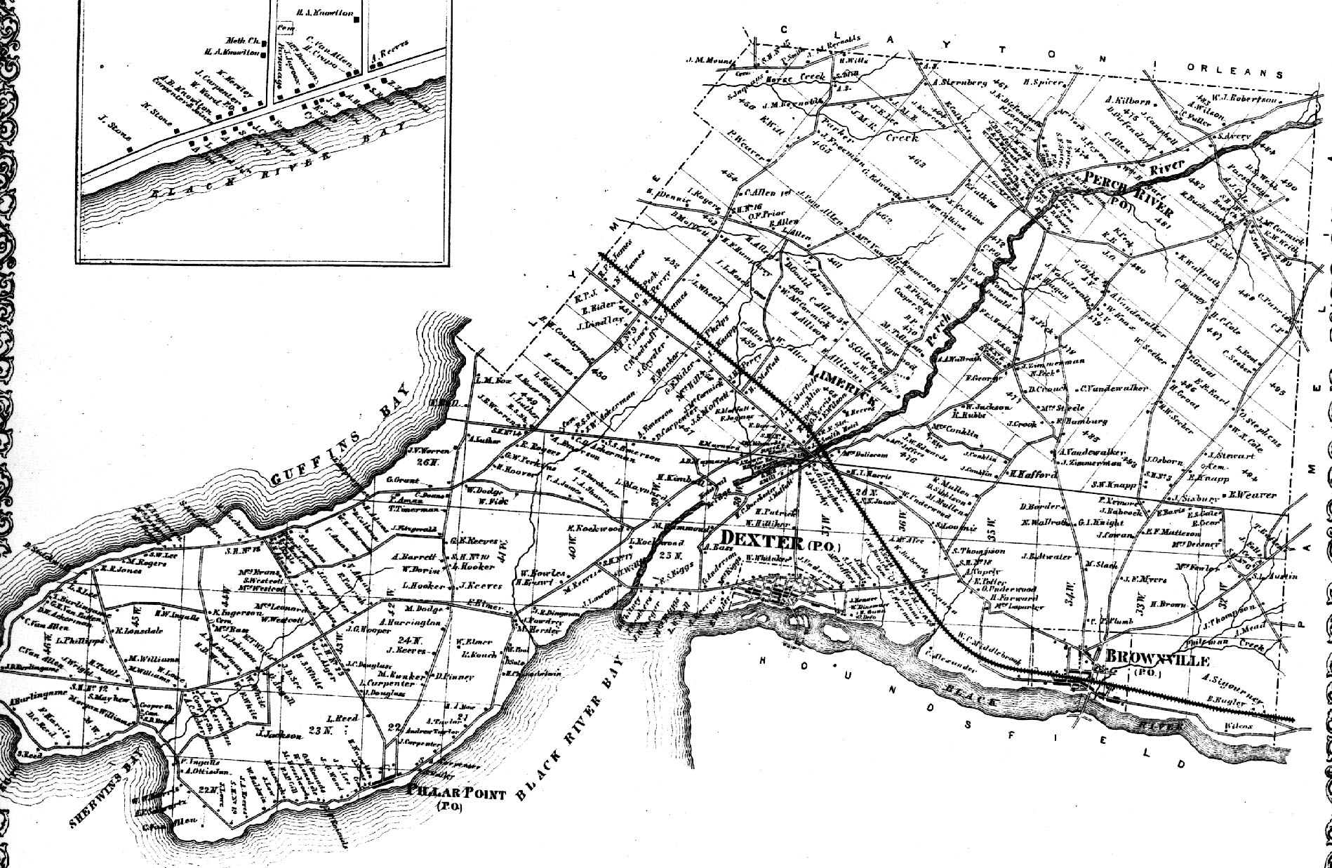 1864 Town of Brownville Map