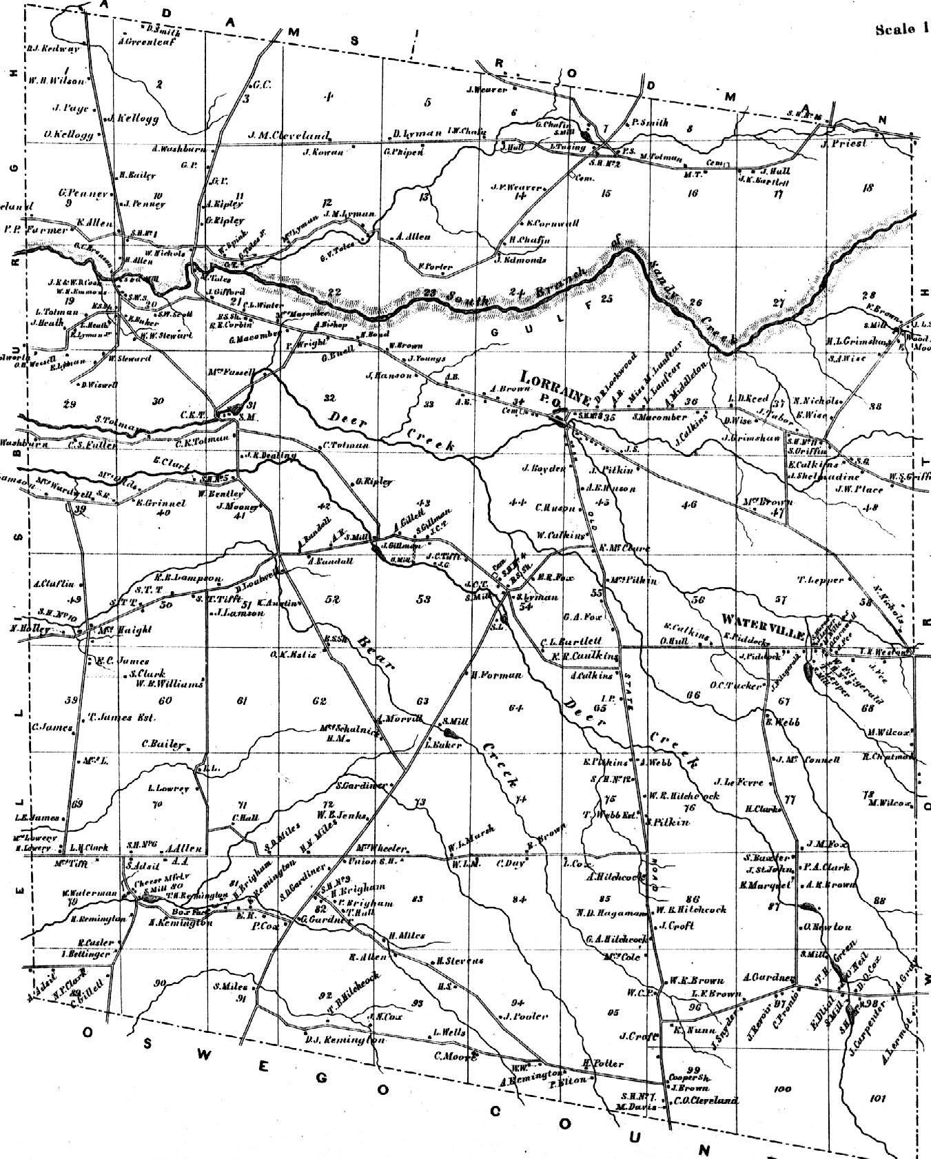 1864 Lorraine Town Map