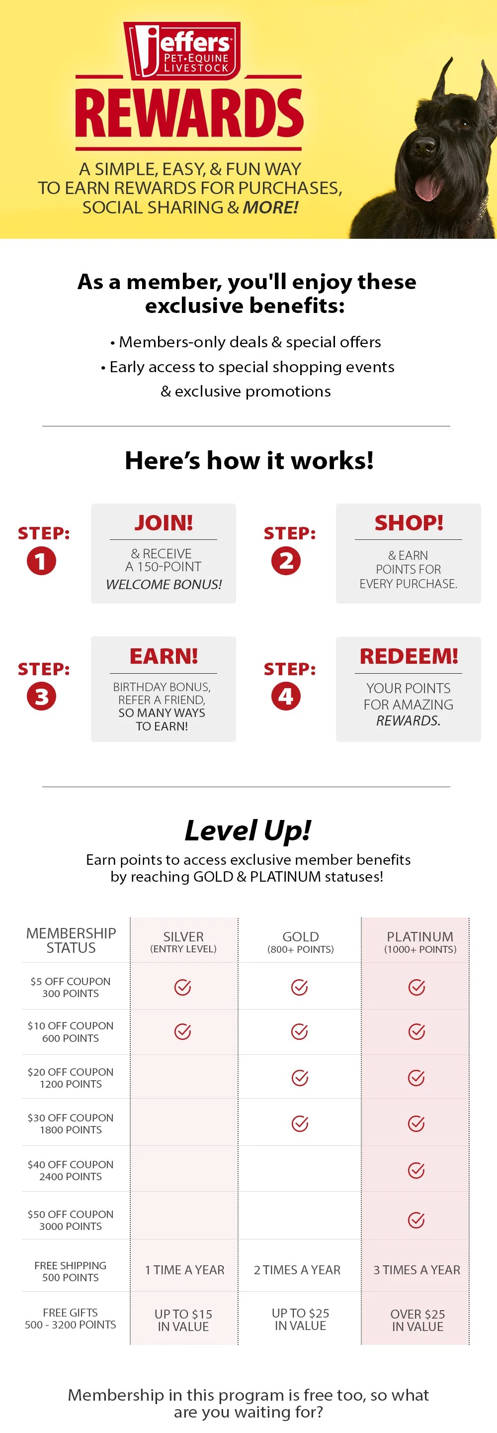 Jeffers Rewards Program Explainer Page