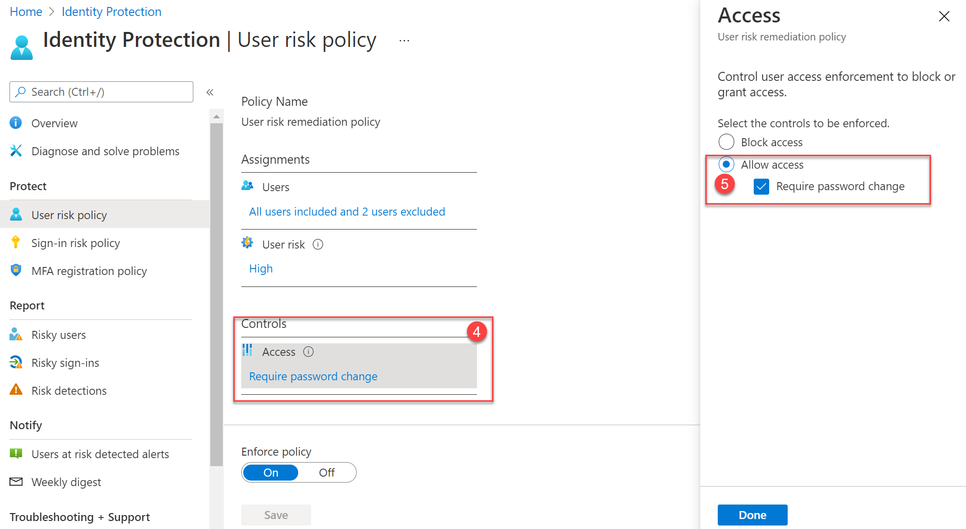 Azure AD Identity Protection User Risk and Signin Risk