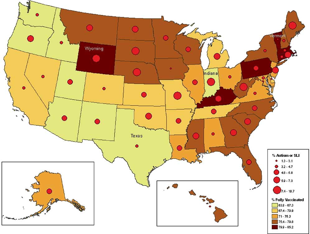 Autism Rates By State Map Vaccine Autism Link Part Three Jeffrey Dach MD
