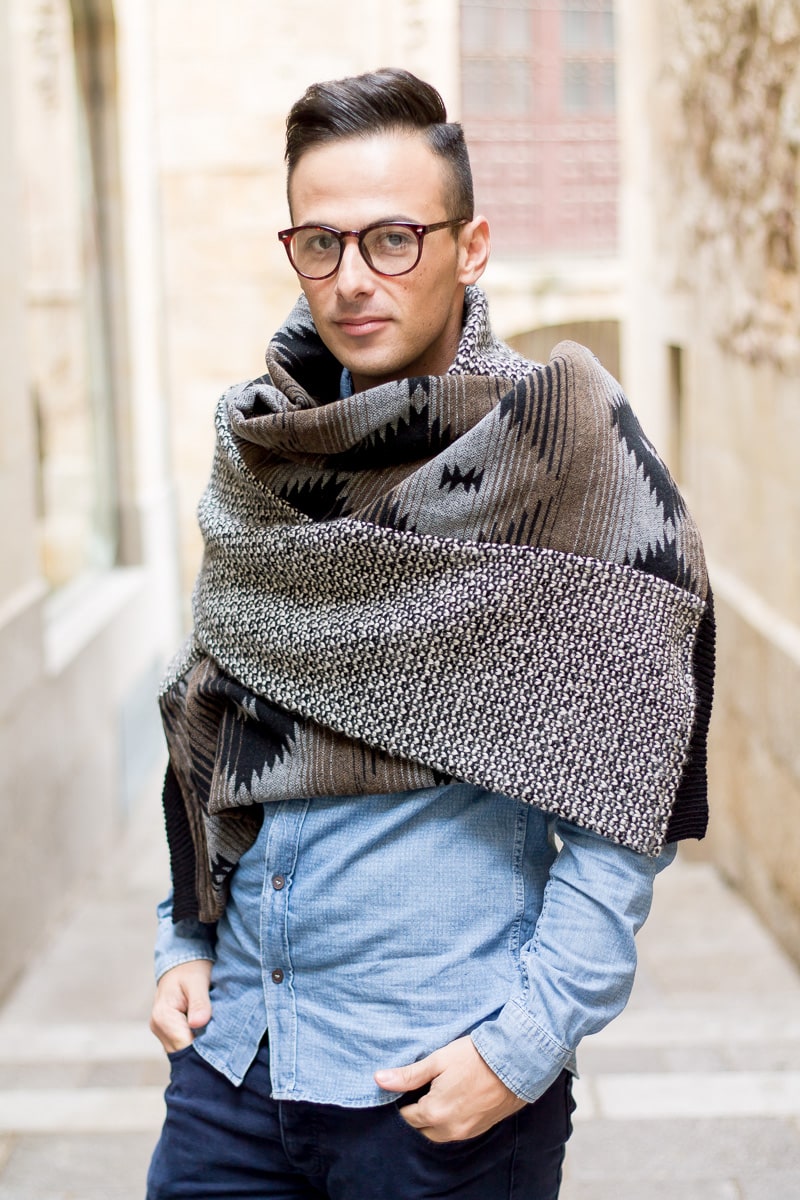 Mens Blanket Scarf Jeffrey Herrero