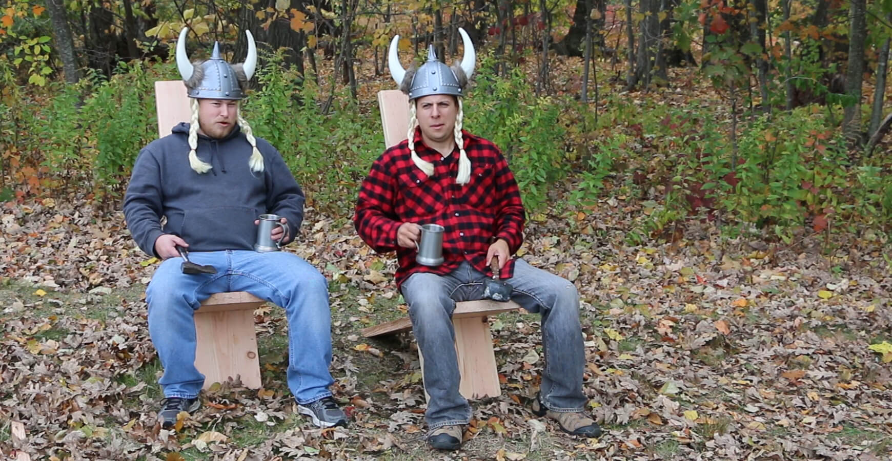 Build a viking chair by splitting wood like a true viking.
