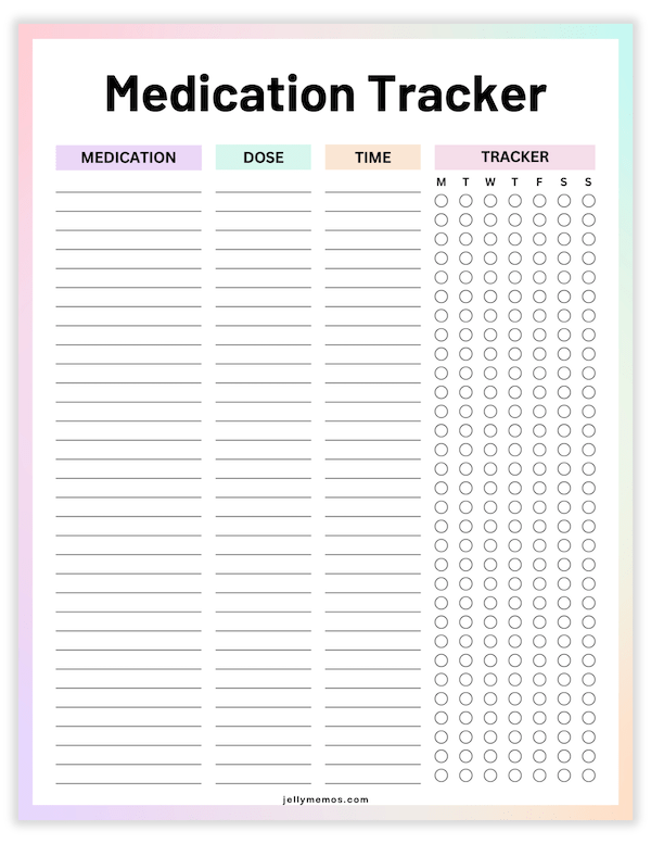 Medication Tracker Printables (Perfect For Patients & Caregivers