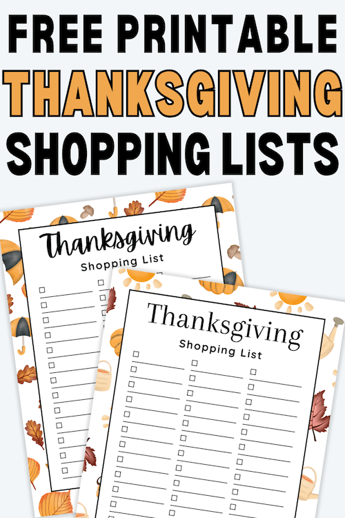 Thanksgiving Shopping List Printables Plan Your Perfect Feast