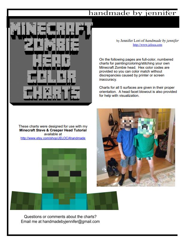 Minecraft Zombie Head Charts PDF