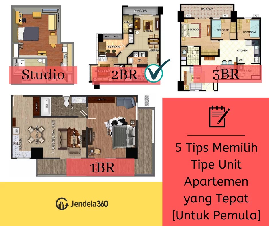 5 Tips Memilih Tipe Unit Apartemen [Untuk Pemula]