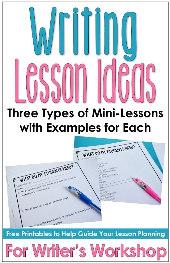 Types of Writing Lessons (Writing Ideas)