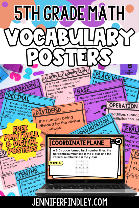 6th Grade Math Vocabulary Flashcards Printable Shop Vintage www.gf