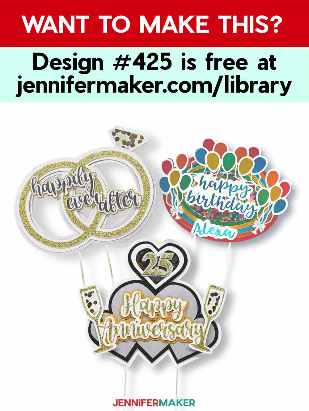 How to Make Custom Cake Toppers with Shakers & Confetti! Jennifer Maker