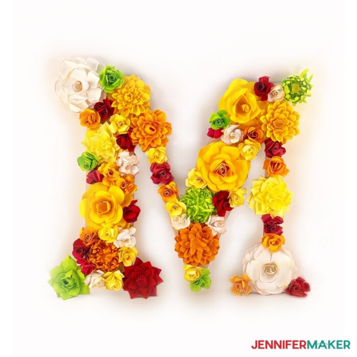 DIY Paper Flower Letter with 5 FREE Floral Patterns! Jennifer Maker