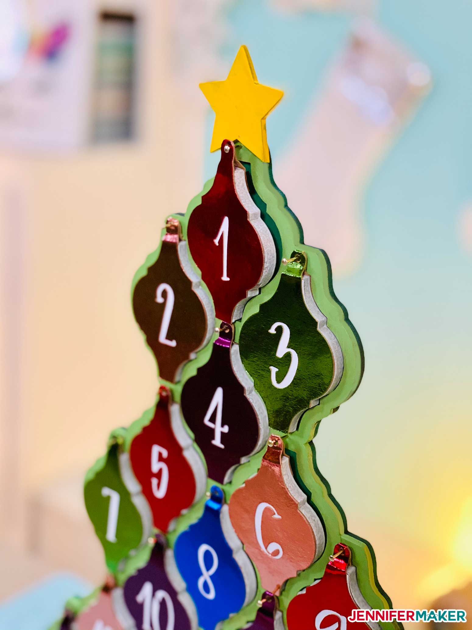 Tile Ornament Tree Countdown Calendar for Christmas! Jennifer Maker