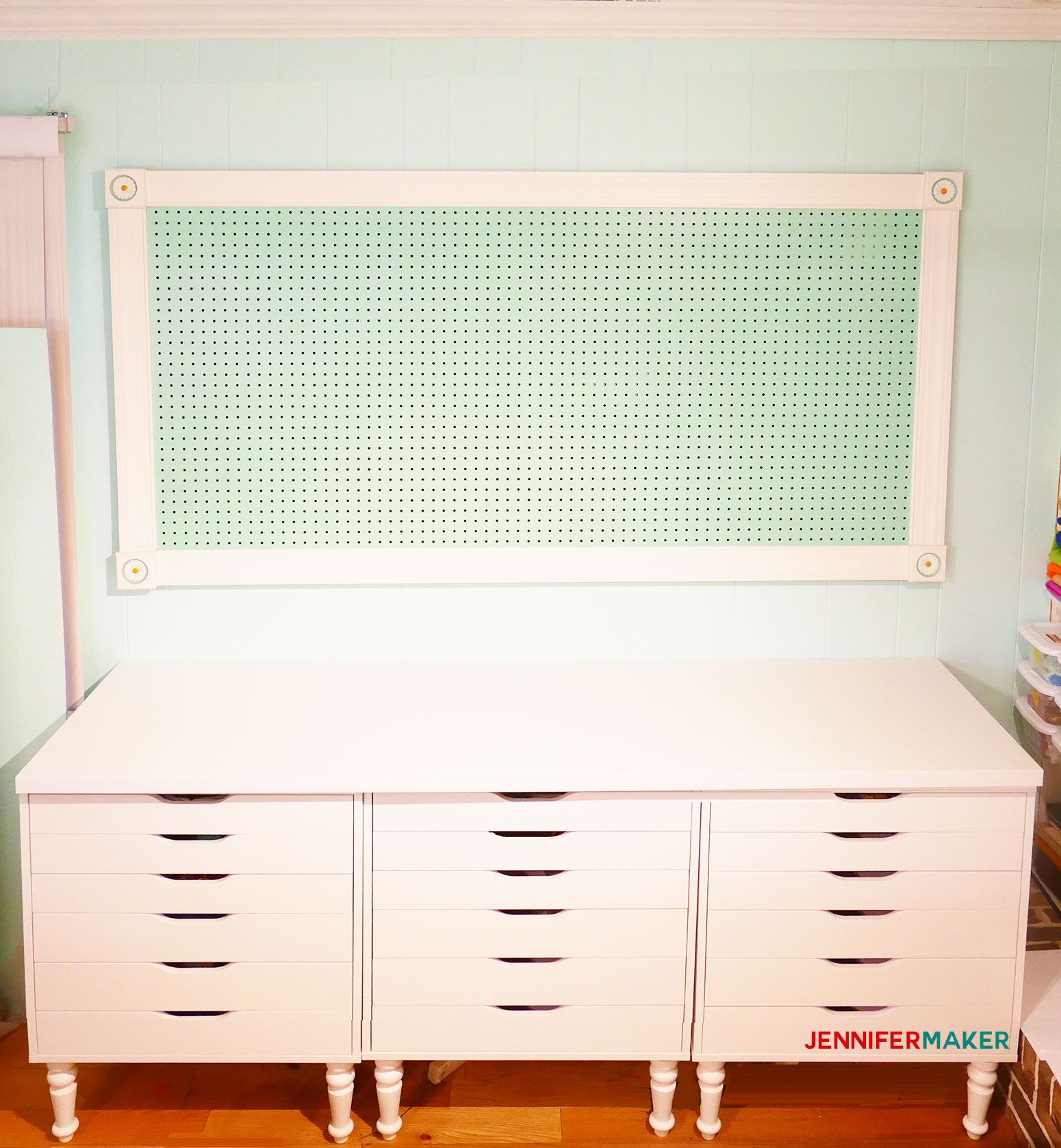 Large Framed Pegboard to Organize Your Craft Room Jennifer Maker