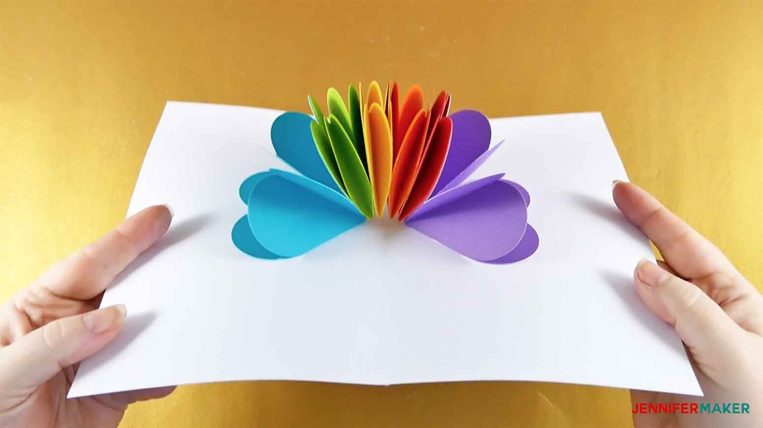 Make a PopUp Heart Rainbow Card Jennifer Maker