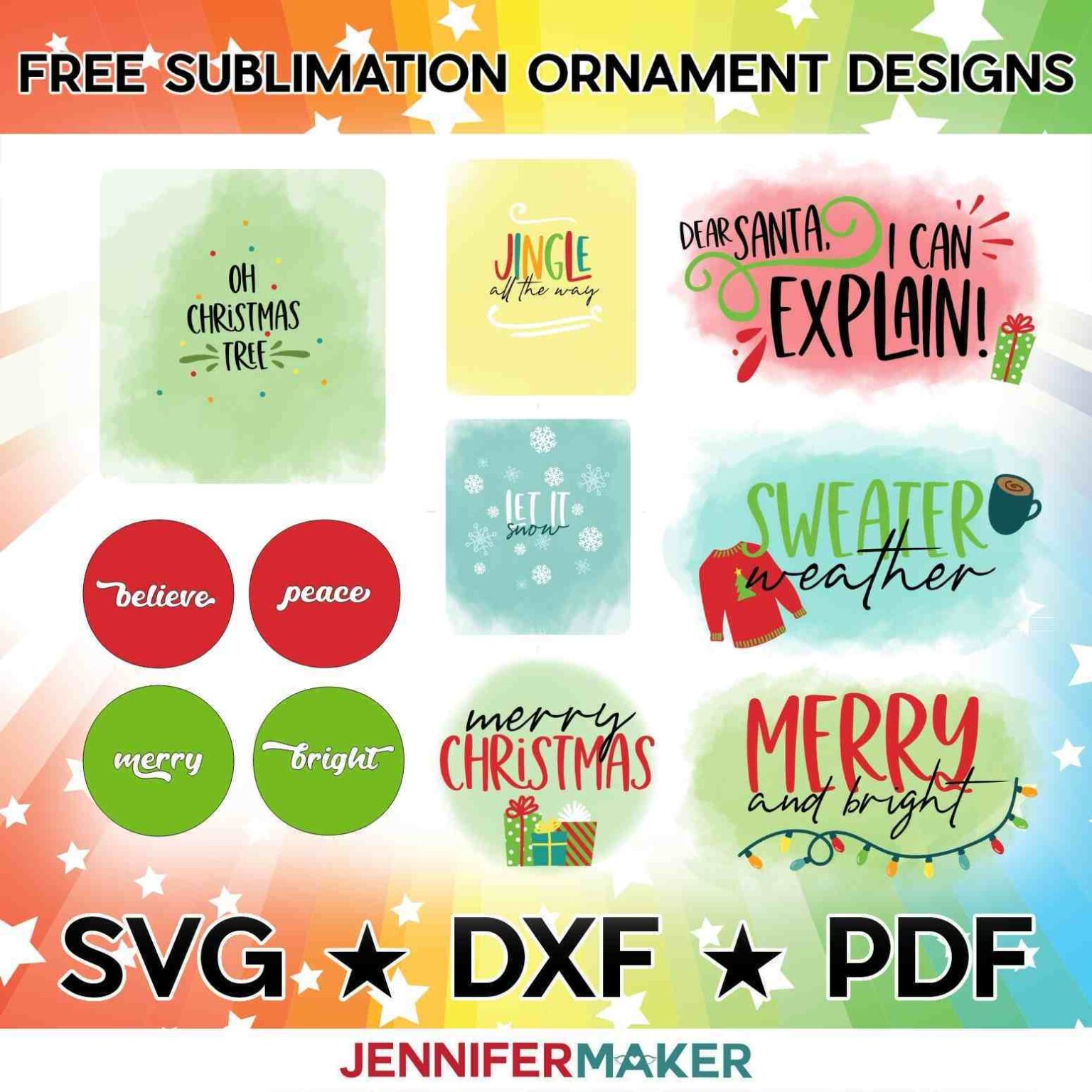DIY Sublimation Ornaments With Free Christmas Sublimation Designs