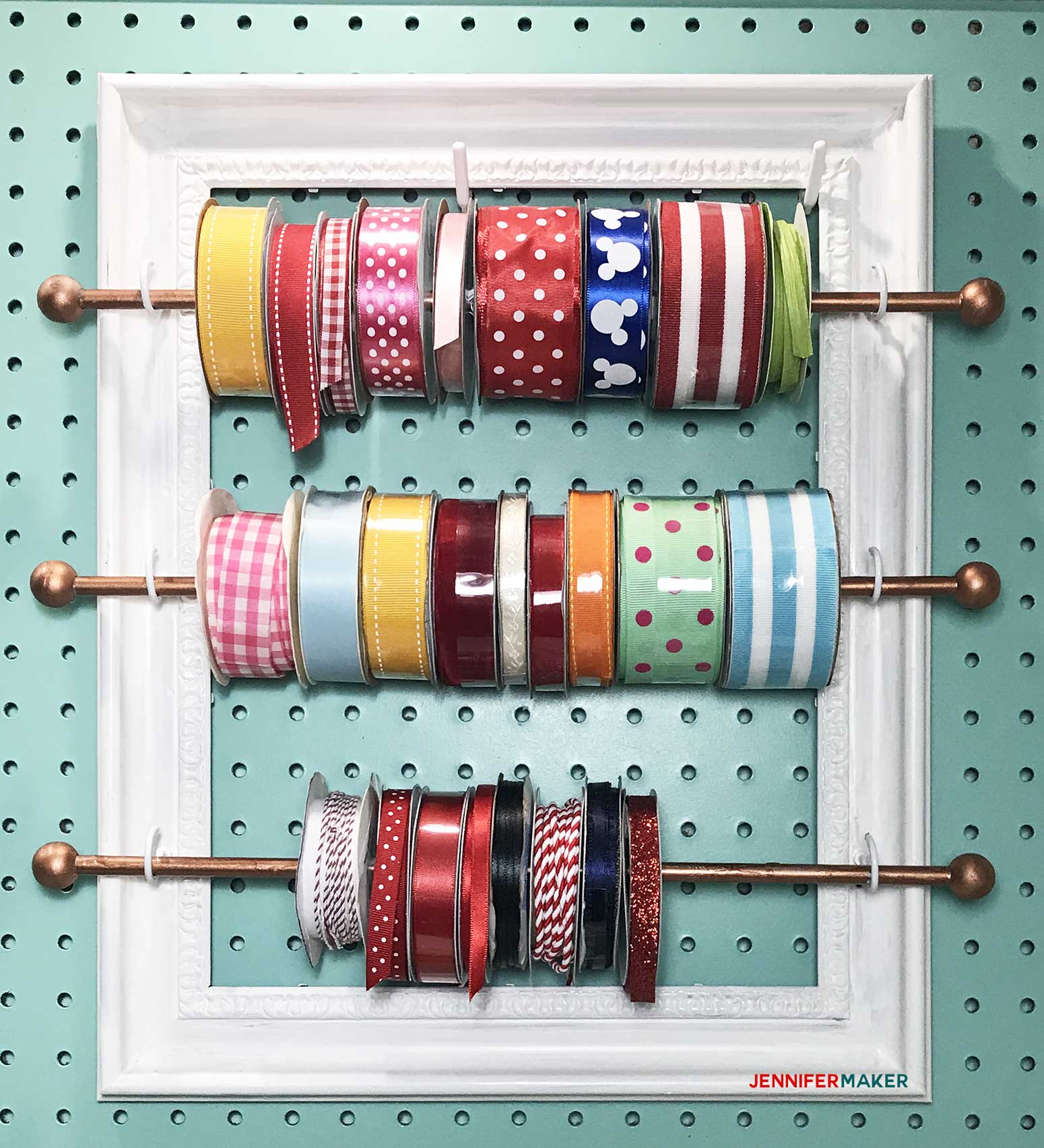 DIY Ribbon Organizer Frame Pretty and Functional! Jennifer Maker