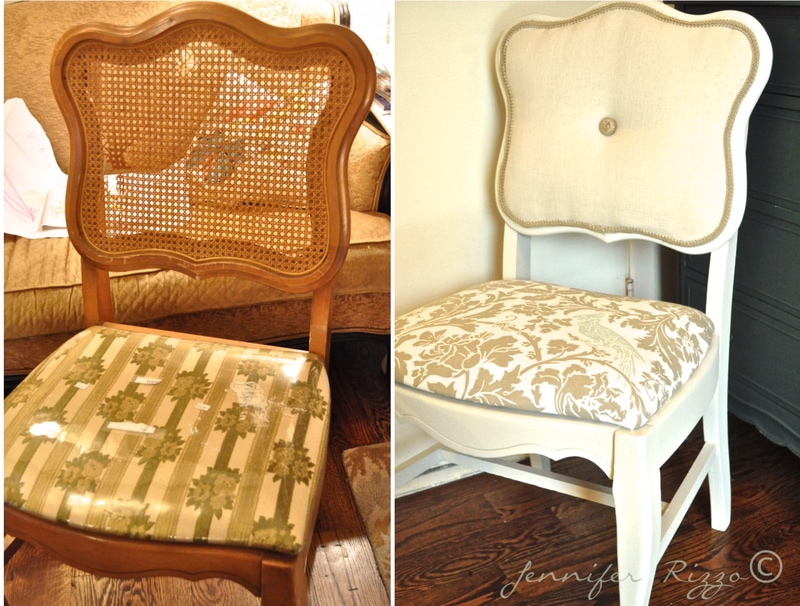 Modernizing an Old Caneback Chair with Tufting Jennifer Rizzo